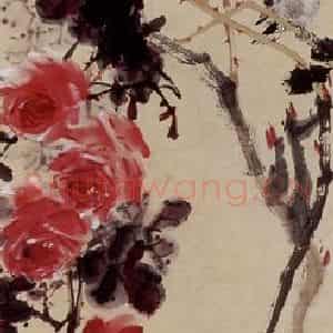 1954年 蔡鹤洲《疏影留香》国画花鸟作品图片鉴赏
