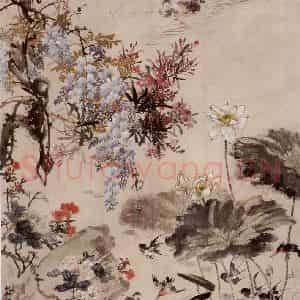 1954年 蔡鹤洲《盛节赋》国画花鸟作品图片鉴赏