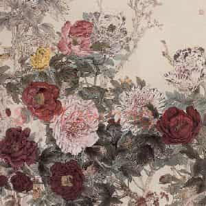 1954年 蔡鹤洲《祈福图》国画花鸟作品图片鉴赏