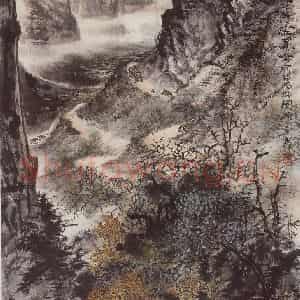 1956年 蔡鹤洲《闽浙交界所见》国画山水作品图片鉴赏