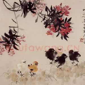 1957年 蔡鹤洲《儿歌如许》国画花鸟作品图片鉴赏