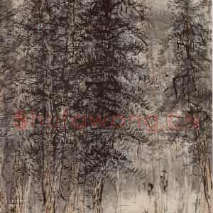 50年代 蔡鹤洲《林趣》国画综合作品图片鉴赏