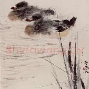 1957年 蔡鹤洲《惬意》国画花鸟作品图片鉴赏