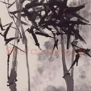1991年 彭友善《竹》国画花鸟作品图片鉴赏