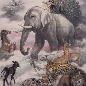1935年 彭友善《大同世界》国画综合作品图片鉴赏