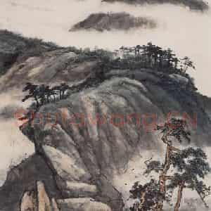 1993年 彭友善《春山烟云图》国画山水作品图片鉴赏