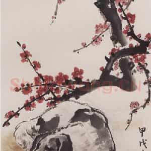 1994年 彭友善《梅犬图》国画综合作品图片鉴赏