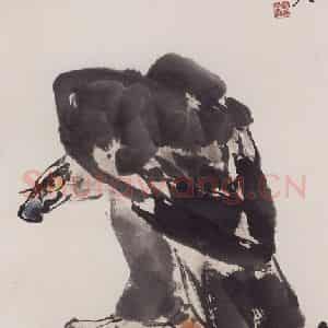 1995年 彭友善《鹰》国画花鸟作品图片鉴赏