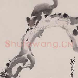 1983年 彭友善《松鼠》国画花鸟作品图片鉴赏