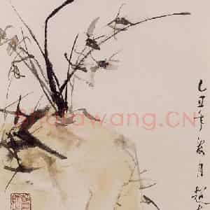 1985年 彭友善《兰》国画花鸟作品图片鉴赏