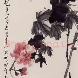 1986年 彭友善《芙蓉》国画芙蓉作品图片鉴赏