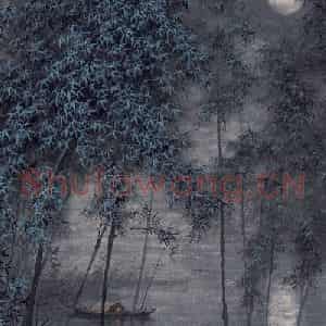 1988年 彭友善《故乡月》国画综合作品图片鉴赏