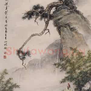 1990年 彭友善《秦筝和鸣图》国画综合作品图片鉴赏