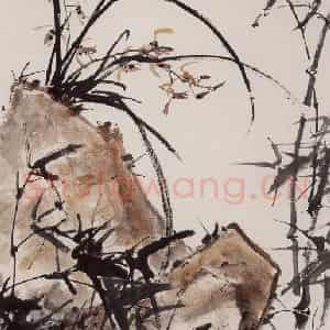 1990年 彭友善《兰竹图》国画花鸟作品图片鉴赏