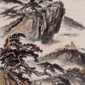 1990年 彭友善《山水》国画山水作品图片鉴赏