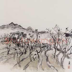 1960年 童中焘《太湖写生》国画山水作品图片鉴赏