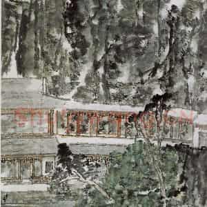 1996年 童中焘《沉醉春风》国画山水作品图片鉴赏