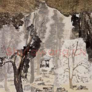 1998年 童中焘《晚春》国画山水作品图片鉴赏