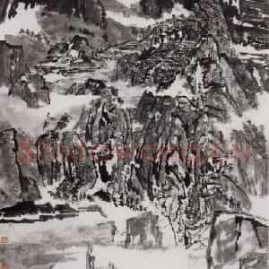 2004年 童中焘《雨歇空山》国画山水作品图片鉴赏