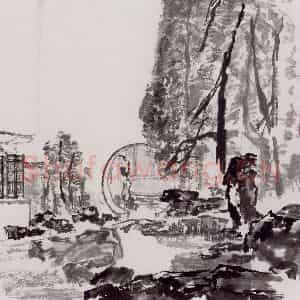 2006年 童中焘《庭院深深》国画山水作品图片鉴赏