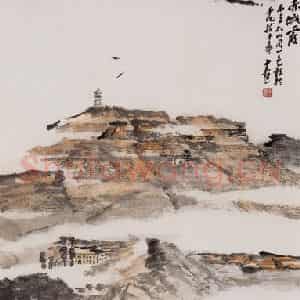 2006年 童中焘《赤城霞》国画山水作品图片鉴赏