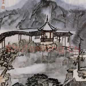 1979年 童中焘《网师园图》国画山水作品图片鉴赏
