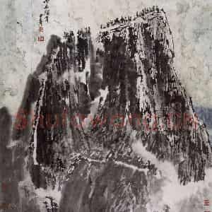 1990年 童中焘《华岳独尊》国画山水作品图片鉴赏