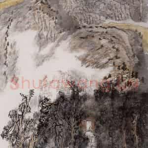 1988年 童中焘《嵩高清秋》国画山水作品图片鉴赏