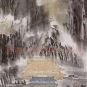 1993年 童中焘《嵩高秋云》国画山水作品图片鉴赏