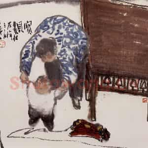1995年 曾宓《宝贝》国画人物作品图片鉴赏