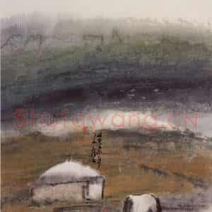 2002年 曾宓《草原风情》国画综合作品图片鉴赏