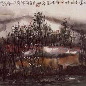 2002年 曾宓《烟雨濛濛》国画综合作品图片鉴赏