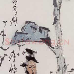1986年 张桂铭《宋人词意》国画人物作品图片鉴赏