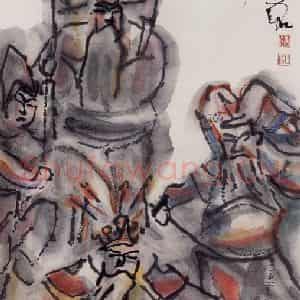 1980年 张桂铭《戏剧人物》国画人物作品图片鉴赏