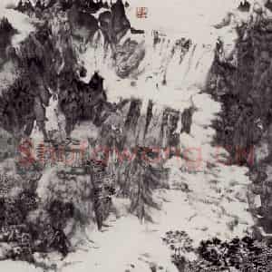 2002年 卓鹤君《云横秀岭》国画山水写意作品图片鉴赏