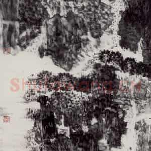 2003年 卓鹤君《钓台碧云中》国画山水写意作品图片鉴赏