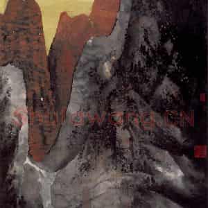1987年 卓鹤君《墨山金秋》国画山水写意作品图片鉴赏