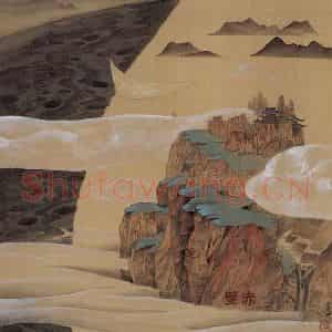 1983年 卓鹤君《宋词<赤壁图>》国画山水工笔作品图片鉴赏