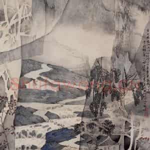 1985年 卓鹤君《清·俞樾<九溪十八涧>诗意》国画山水工笔作品图片鉴赏