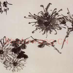 1963年 王雪涛《重阳墨册页》国画花鸟作品图片鉴赏