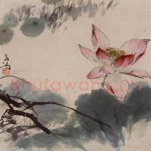 约1956年 王雪涛《出水芙蓉图》国画花鸟作品图片鉴赏