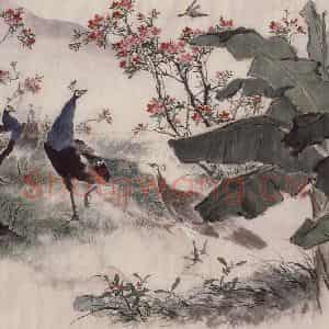 约1961年 王雪涛《云南山麓》国画花鸟作品图片鉴赏