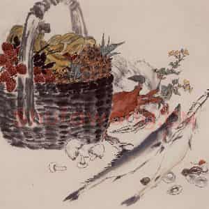 1962年 王雪涛《厨香》国画花鸟作品图片鉴赏