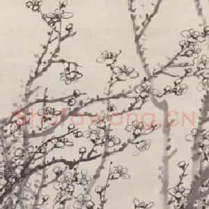 1941年 吴征《墨梅图》国画花鸟作品图片鉴赏