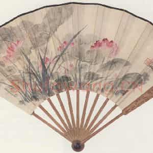 1948年 吴湖帆《荷花图》国画花鸟作品图片鉴赏