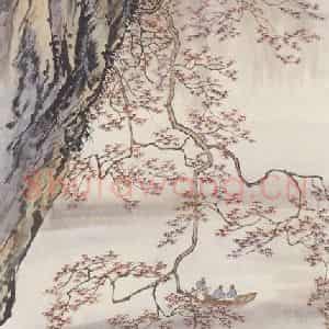 1931年 俞剑华《秋江游艇图》国画综合作品图片鉴赏