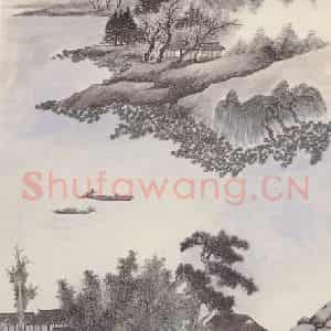 1924年 林纾《仿王翚山水图》国画山水作品图片鉴赏