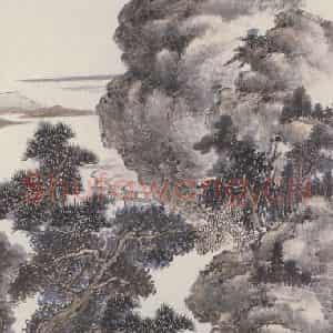1941年 萧俊贤《山水图》国画山水作品图片鉴赏