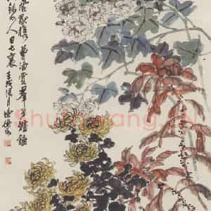 1922年 陈师曾《秋花图》国画花鸟作品图片鉴赏