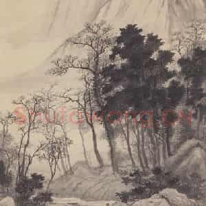 1925年 金城《空林列岫图》国画山水作品图片鉴赏